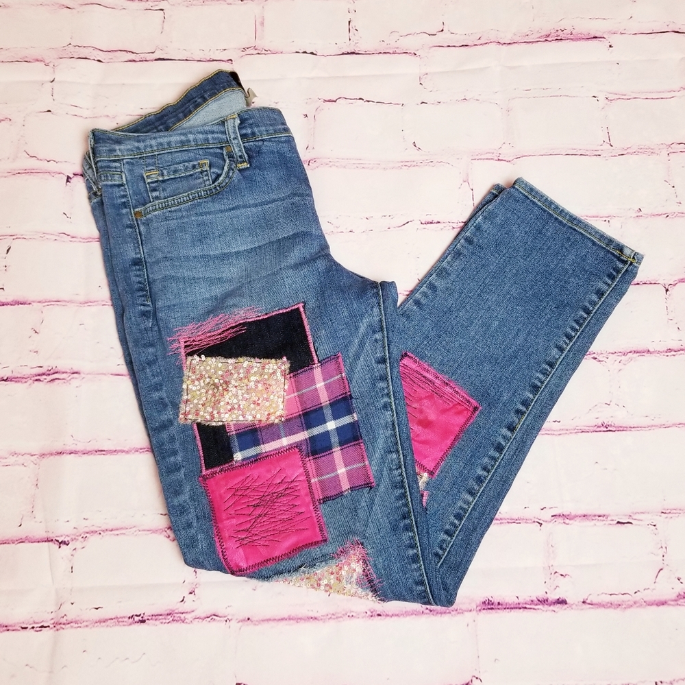 Upcycled Cat & Patch Jeans